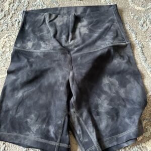 lululemon athletica Black Tie-Dye Bike Shorts